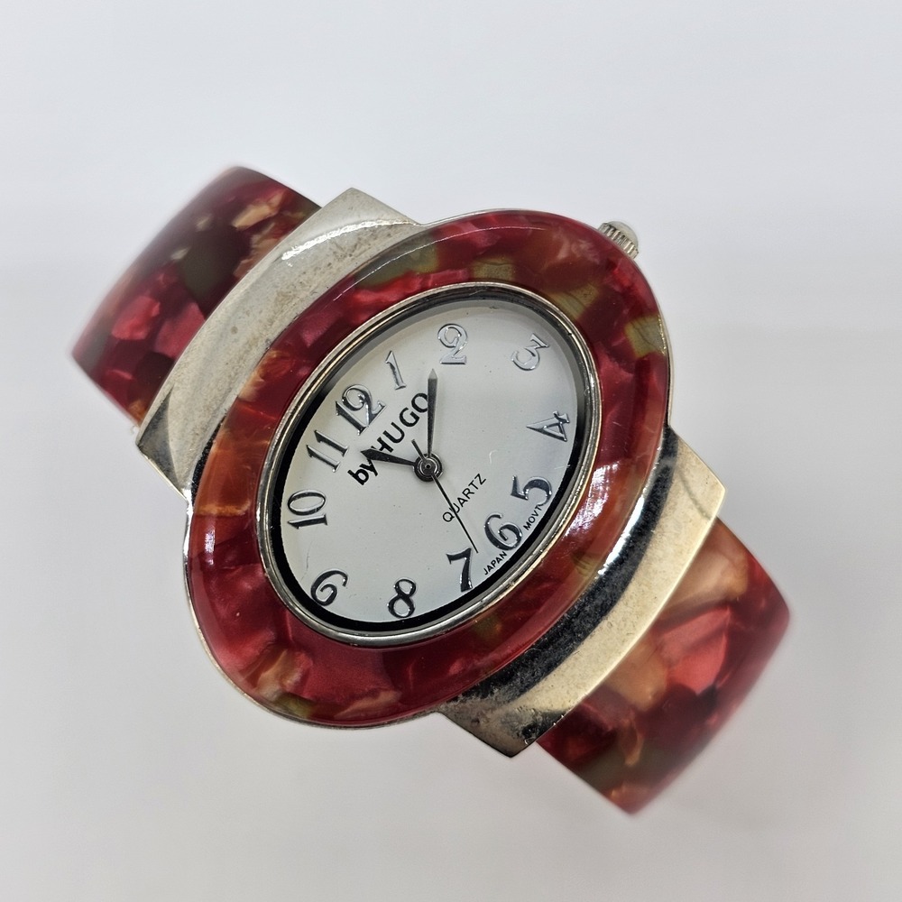 Women's Analog Cuff Watch 42MM White Dial Multicolor Cuff Bands 5" NEW Battery - Picture 2 of 10